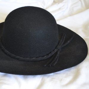 Black Wool Floppy Hat